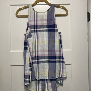 Plaid Sleeveless Women's Top